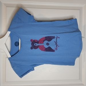 Life Is Good Unplug Bear With Guitar Short Sleeve T-Shirt, Kids M (7-8)